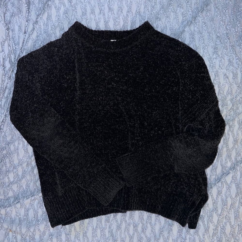 Black Sweater with Slit Sides